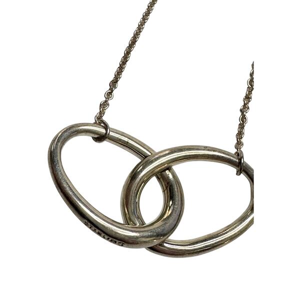 Tiffany and Co Elsa Peretti Large Double Loop Pendant Necklace 14" - Picture 10 of 15
